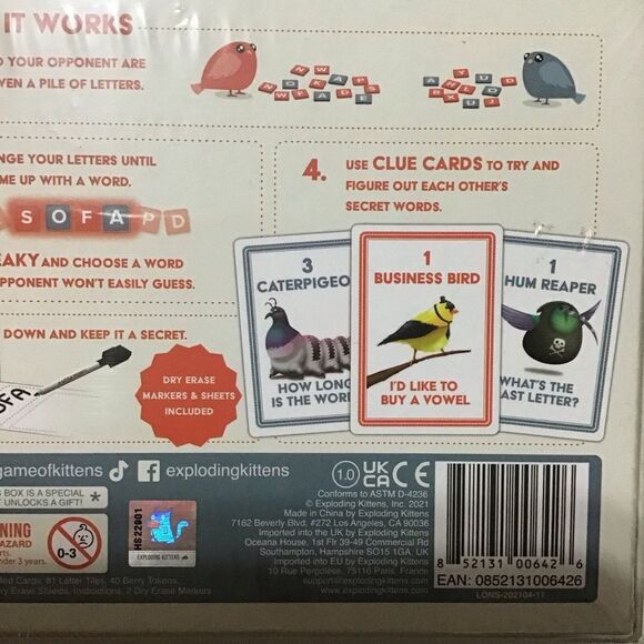 A Little Wordy Exploding Kittens Tile Word Game NEW - Picture 4 of 4